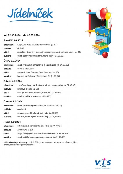 Jídelníček 1,týden 2024-2025